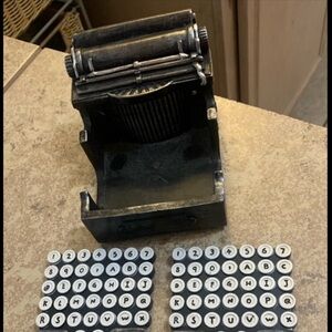 New! Retro Set of typewriter-themed coaster. Top piece is vintage typewriter.